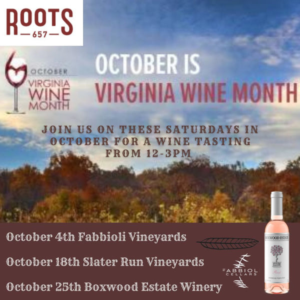 Wine Tasting - Virginia Wine October, Sat 12PM - 3:00PM